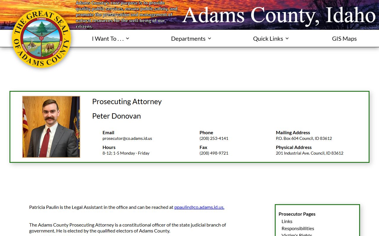 Adams County court charges prosecutor source