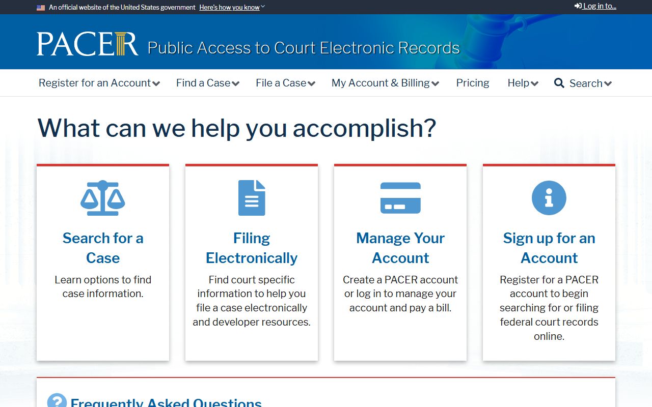 Adams County criminal court records PACER federal access source