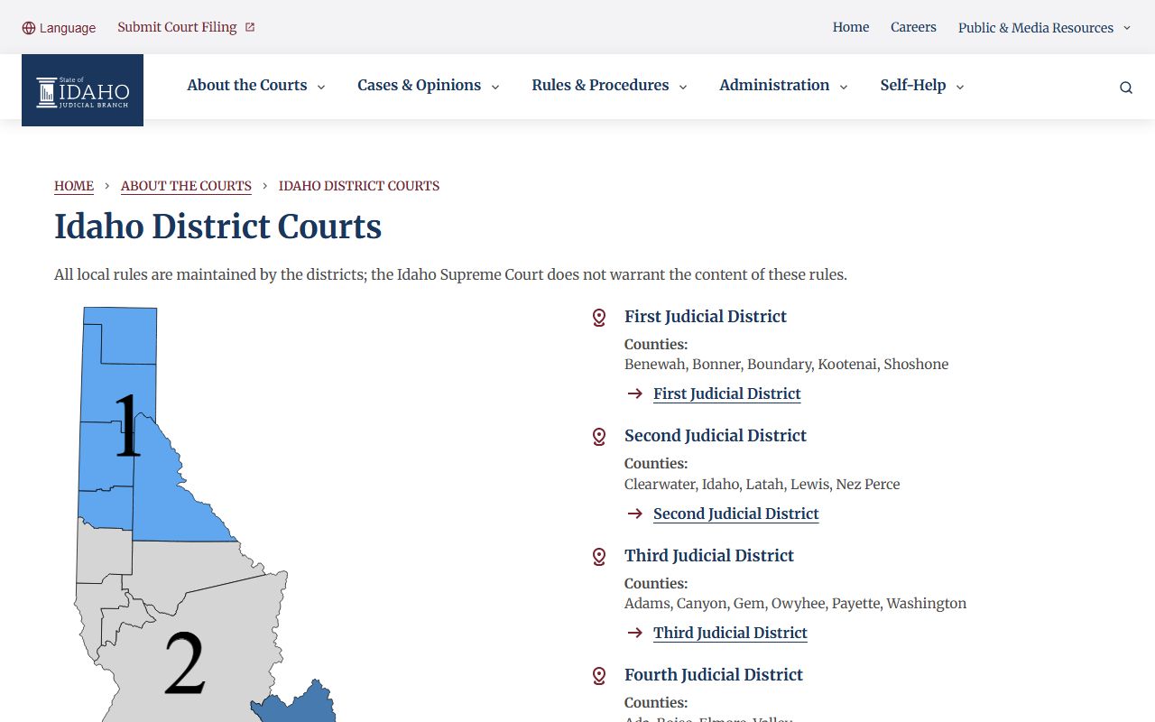 Adams County District Court Idaho District Court overview