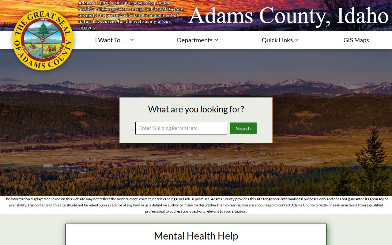 Adams County court records official county homepage
