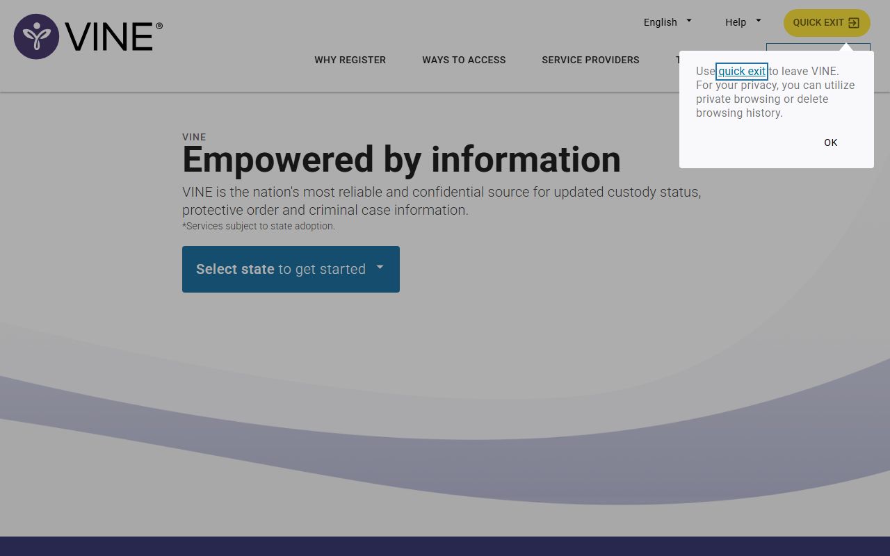 Adams County warrant search related VINELink custody notification resource